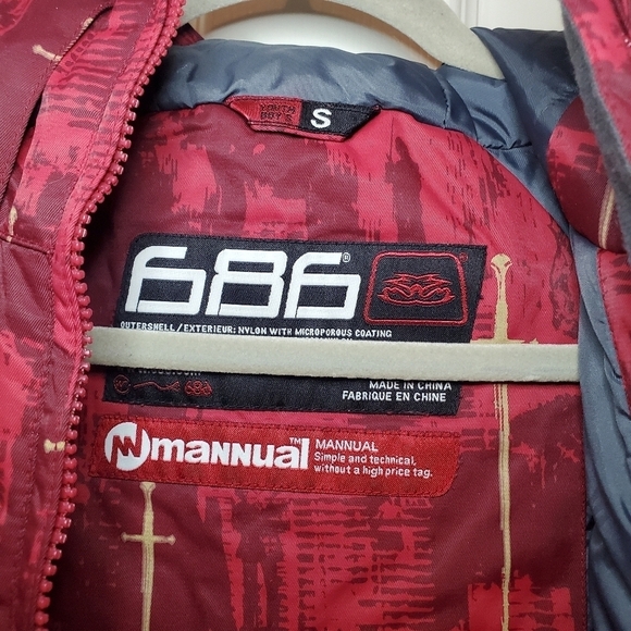 686 Snowboard Jacket - Youth Boys Small - Red - Ski Winter Coat - 686 Manual - Picture 12 of 15